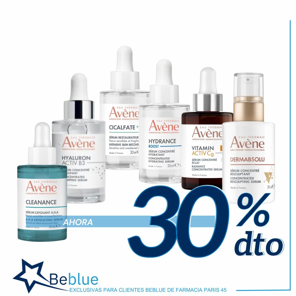 Los Serúms de avene con un 30% de descuento.
