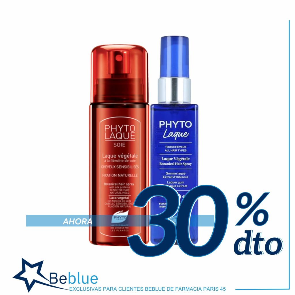 Phytolaque, fijación capilar del laboratorios phyto con un 30% de descuento para clientes beblue de la farmacia paris 45 de barcelona.