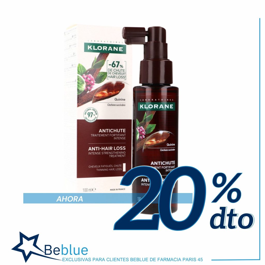 20% de descuento en el serúm anticaida capilar de klorane.