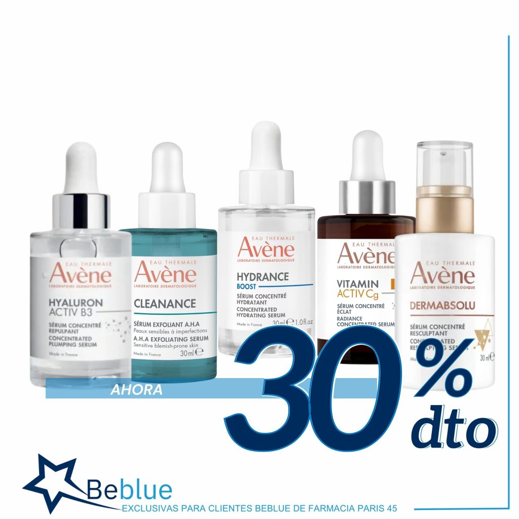 Los Serúms de avene con un 30% de descuento.
