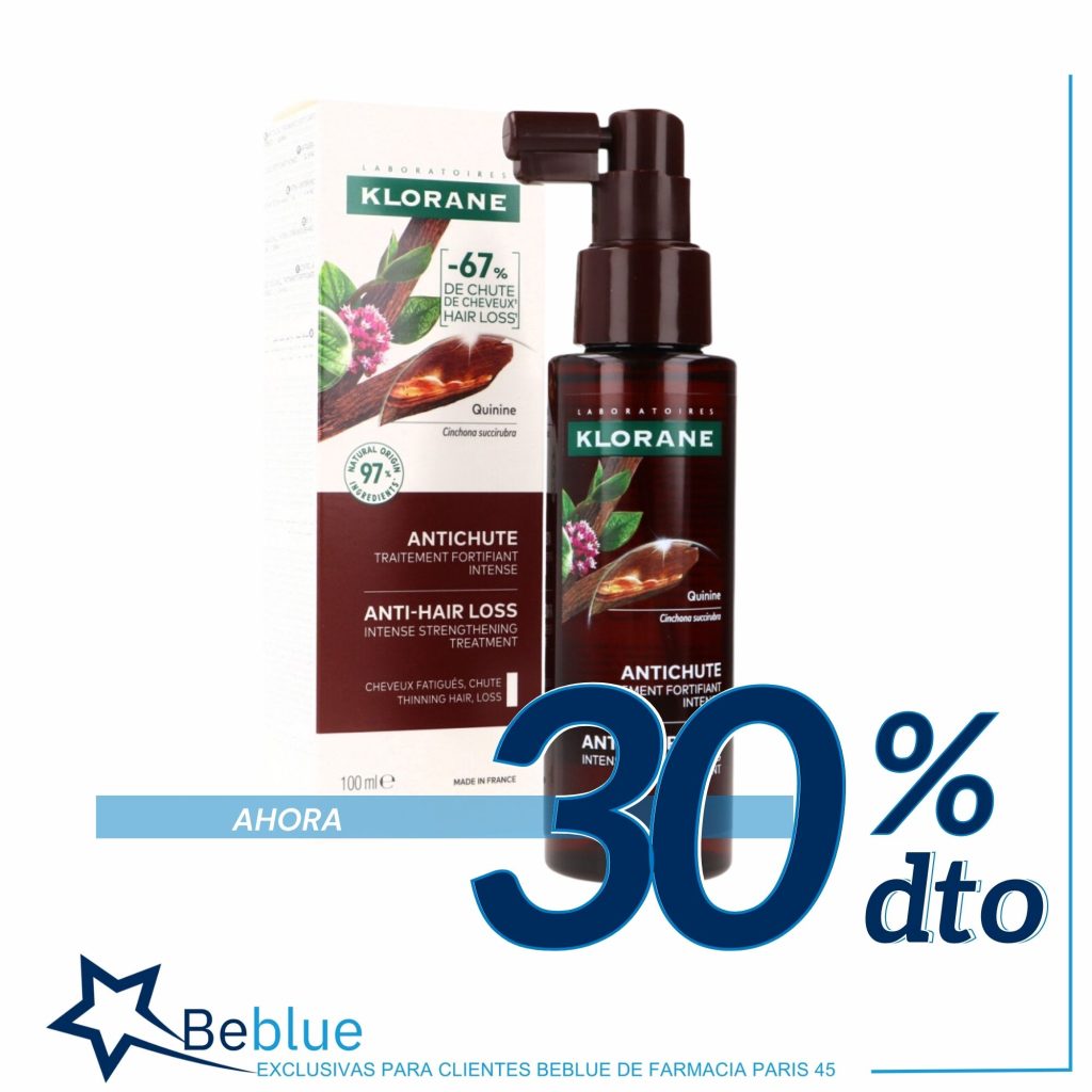30% de descuento en el serúm anticaida capilar de klorane.